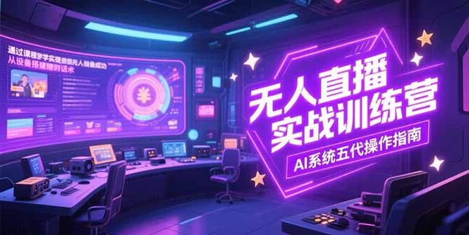 （15315期）无人直播实操训练营，从设备搭建到话术，AI系统五代操作指南(7月更新)-知创网