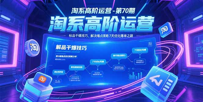 （15307期）淘系高阶运营-第70期，标品干爆技巧，解决难点策略，大佬操盘方法-知创网