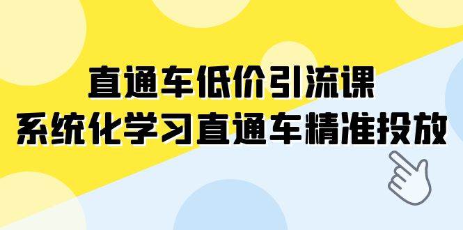 （7698期）直通车-低价引流课，系统化学习直通车精准投放（14节课）-知创网
