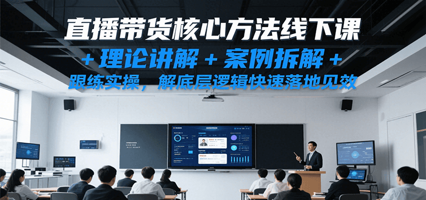 直播带货核心方法线下课,理论讲解+案例拆解+跟练实操,解底层逻辑快速落地见效-知创网