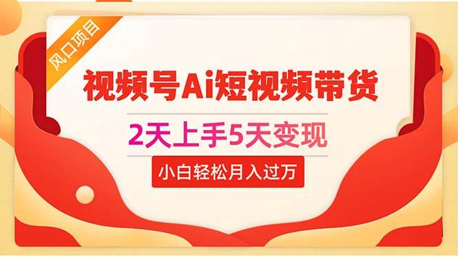 （10807期）2天上手5天变现视频号Ai短视频带货0粉丝0基础小白轻松月入过万-知创网