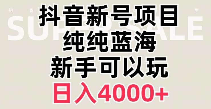 抖音蓝海赛道，必须是新账号，日入4000+【揭秘】-知创网