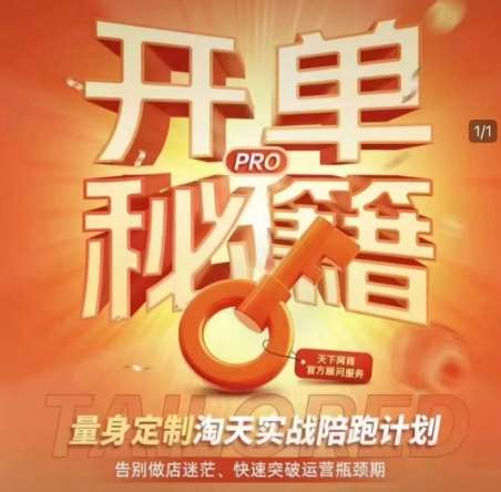 淘宝开单秘籍PRO，量身定制淘天实战陪跑计划，告别做店迷茫、快速突破运营瓶颈期-知创网