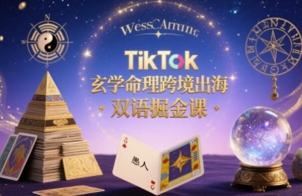 TikTok玄学命理跨境出海双语掘金课，手把手教你用命理知识精准直击海外用户痛点-知创网