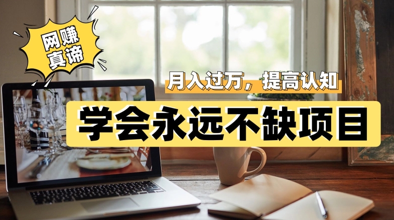 网赚真谛，学会就可以永远不缺项目，轻松月入过万，提高小白认知！-知创网