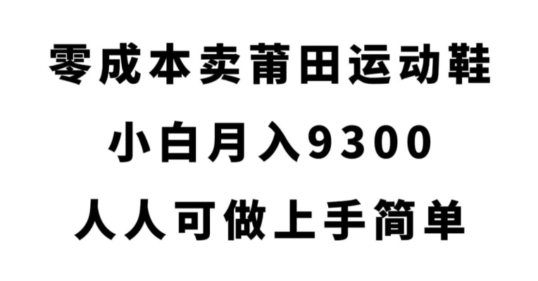 零成本卖莆田运动鞋,小白月入9300,人人可做上手简单【揭秘】-知创网