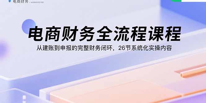 (15893期)电商财务全流程课程:从建账到申报的完整财务闭环,26节系统化实操内容-知创网