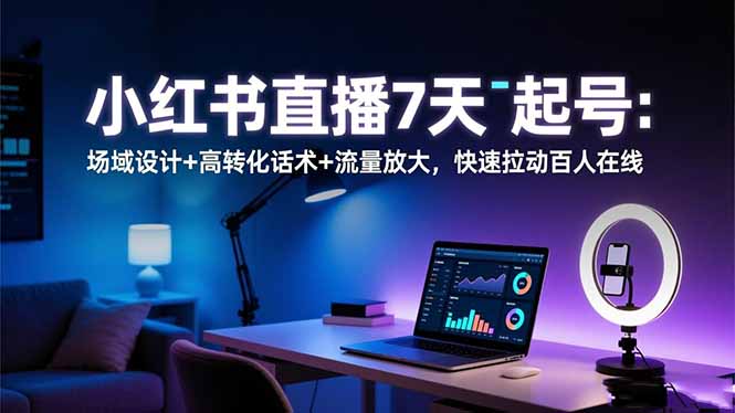 （16537期）小红书直播7天起号：场域设计+高转化话术+流量放大，快速拉动百人在线-知创网