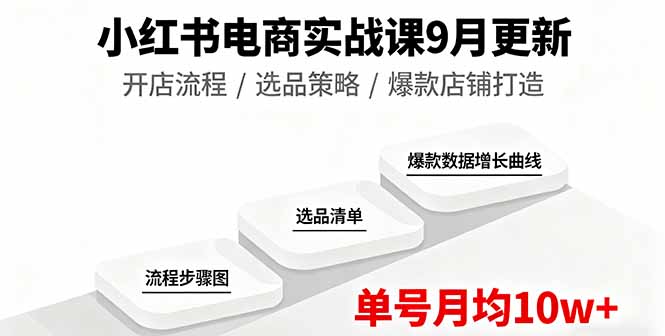 （16120期）小红书电商实战课9月更新，开店流程/选品策略/爆款店铺打造，单号月均10w+-知创网