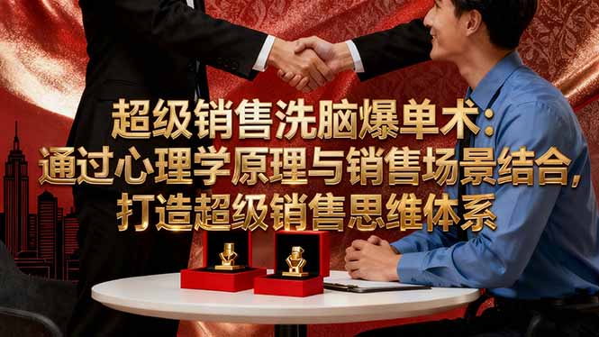 (16370期)超级销售洗脑爆单术:通过心理学原理与销售场景结合,打造超级销售思维体系-知创网