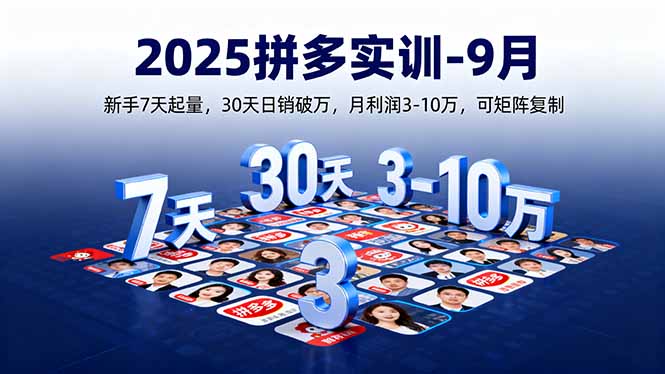 （16008期）2025拼多多实训-9月：新手7天起量,30天日销破万,月利润3-10万,可矩阵复制-知创网
