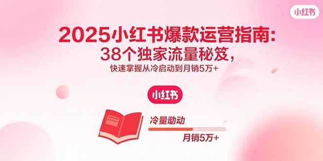 （15946期）2025小红书爆款运营指南：38个独家流量秘笈，快速掌握从冷启动到月销5万+-知创网