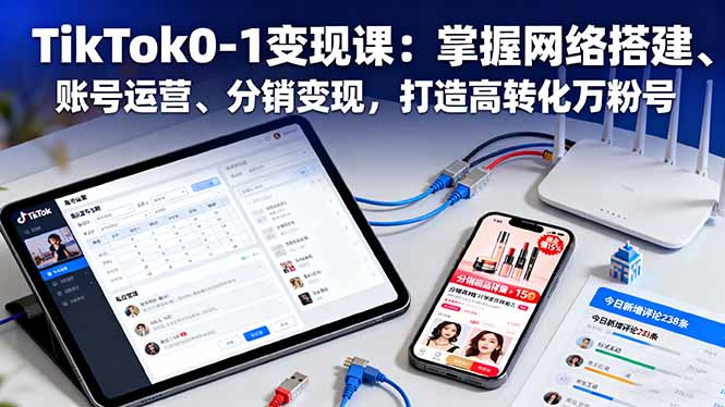 （16334期）TikTok0-1变现课：掌握网络搭建、账号运营、分销变现，打造高转化万粉号-知创网