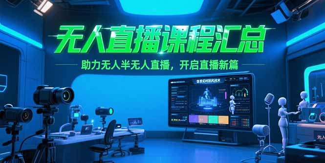 （15218期）无人直播课程汇总，含非实时防风技术，助力无人半无人直播，开启直播新篇-知创网