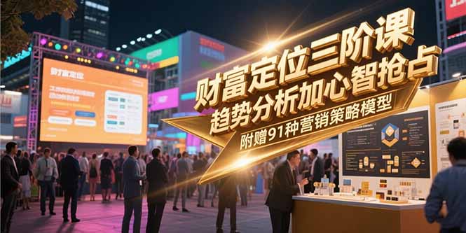 （15219期）财富定位三阶课，趋势分析加心智抢占，附赠91种营销策略模型-知创网