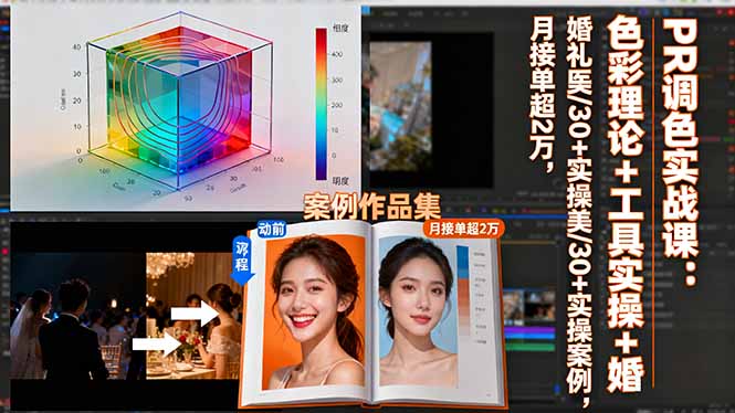 （16336期）PR调色实战课：色彩理论+工具实操+婚礼医美/30+实操案例，月接单超2万-知创网