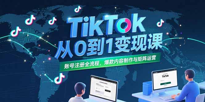 (15346期)TikTok从0到1变现课,账号注册全流程,爆款内容制作与矩阵运营-知创网