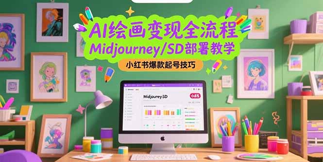 （15324期）AI绘画变现全流程，Midjourney/SD部署教学，小红书爆款起号技巧-知创网
