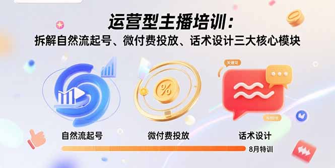 （15654期）运营型主播培训：拆解自然流起号、微付费投放、话术设计三大核心模块-8月-知创网