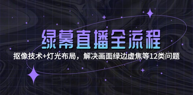 （15044期）绿幕直播全流程：抠像技术+灯光布局，解决画面绿边虚焦等12类问题-知创网