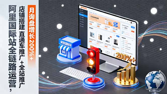 (16311期)阿里国际站全链路运营,店铺搭建+直通车推广+全站推广,月询盘增长200%+-知创网