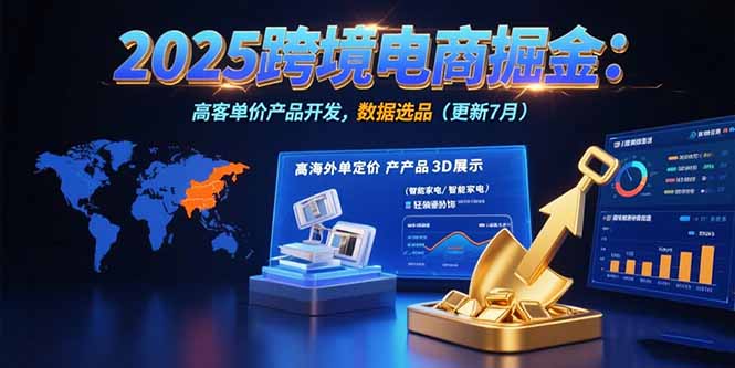 （15512期）2025跨境电商掘金：蓝海市场定位，高客单价产品开发，数据选品(更新7月)-知创网