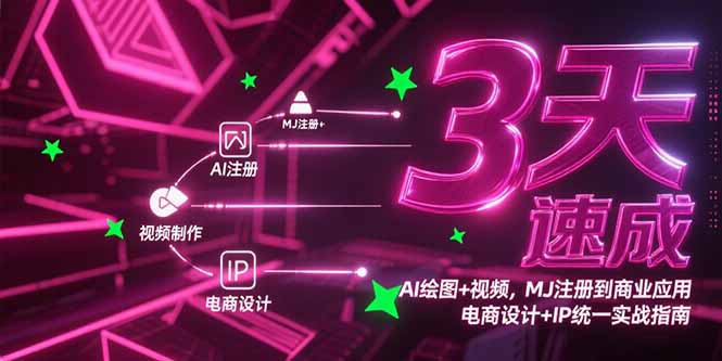 （15245期）3天速成AI绘图+视频，MJ注册到商业应用，电商设计+IP统一实战指南-知创网