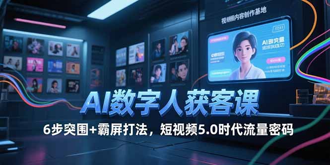 （15247期）AI数字人获客课，6步突围+霸屏打法，短视频5.0时代流量密码-知创网
