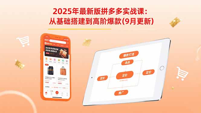 （15899期）2025年最新版拼多多实战课：从基础搭建到高阶爆款（9月更新）-知创网