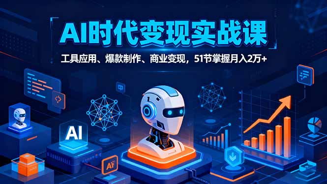 （16093期）AI时代全场景实战课，工具应用、爆款制作、商业变现，51节掌握月入2万+-知创网