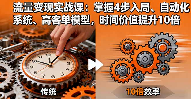 （16197期）流量变现实战课：掌握4步入局、自动化系统、高客单模型，时间价值提升10倍-知创网