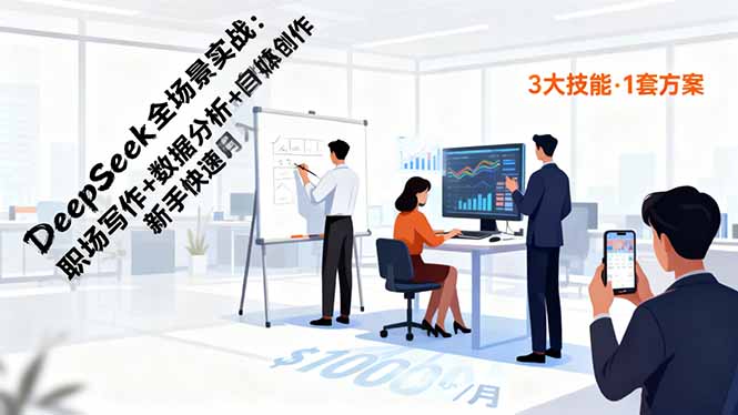（16418期）DeepSeek全场景实战：职场写作+数据分析+自媒体创作，新手快速月入过万-知创网