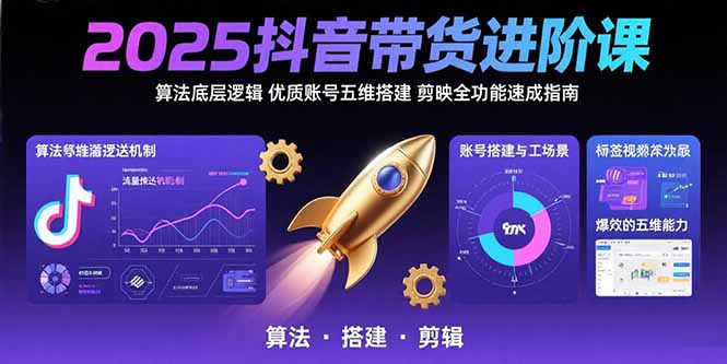 (15571期)2025抖音带货进阶课:算法底层逻辑,优质账号五维搭建,剪映全功能速成指南-知创网
