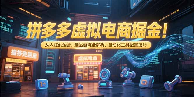 （15330期）拼多多虚拟电商掘金：从入驻到运营，选品避坑全解析，自动化工具配置技巧-知创网