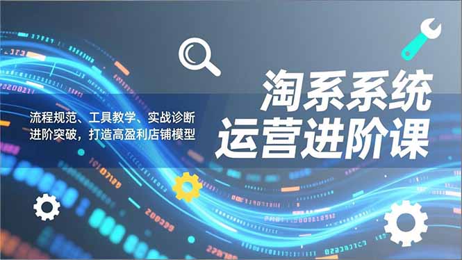 （16927期）淘系系统运营进阶课2.0，流程规范、工具教学、实战诊断，进阶突破，打造高盈利店铺模型-知创网