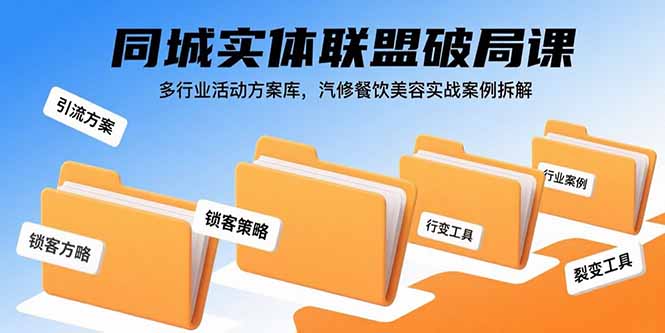 （15833期）同城实体联盟破局课，多行业活动方案库，汽修餐饮美容实战案例拆解-知创网