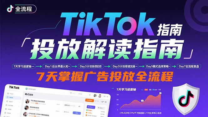 （15753期）TikTok投放解读指南：后台操作/计划建立/模式选择，7天掌握广告投放全流程-知创网