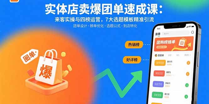 （15834期）实体店卖爆团单速成课：来客实操与四榜运营，7大选题模板精准引流-知创网