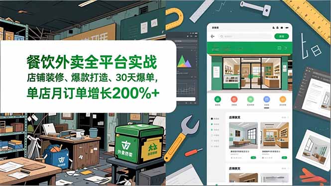 （16978期）餐饮外卖全平台实战，店铺装修、爆款打造、30天爆单，手把手教学，单店月订单增长200%+-知创网
