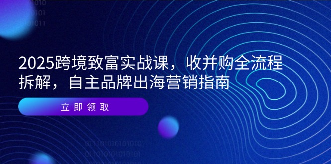 （14975期）2025跨境致富实战课，收并购全流程拆解，自主品牌出海营销指南-知创网