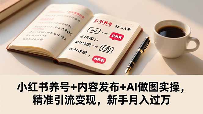 （16498期）小红书养号+内容发布+AI做图实操，精准引流变现，新手月入过万-知创网