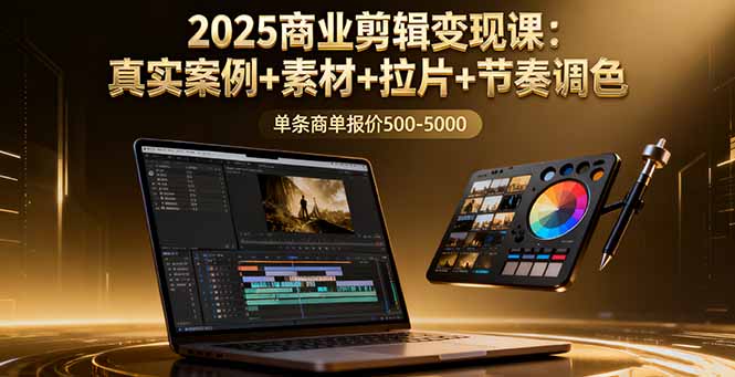 （16130期）2025商业剪辑变现课：真实案例+素材+拉片+节奏调色，单条商单报价500-5000-知创网