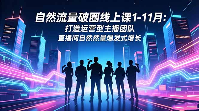 (16810期)自然流量破圈线上课1-11月:打造运营型主播团队 直播间自然流量爆发式增长-知创网