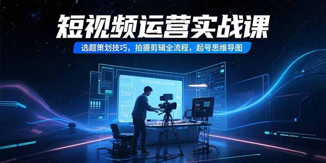 (15375期)短视频运营实战课,选题策划技巧,拍摄剪辑全流程,起号思维导图-知创网