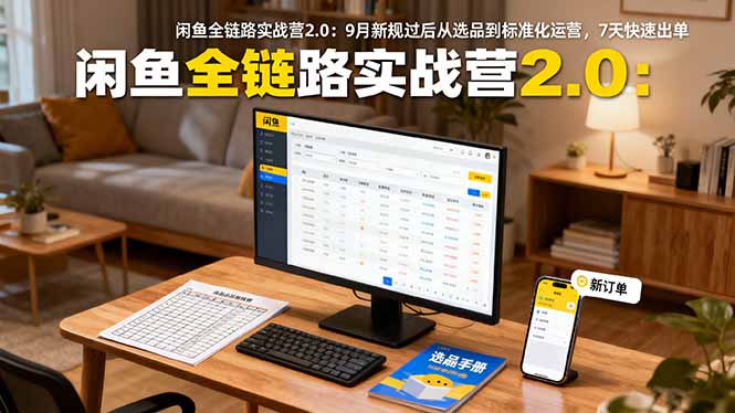 （16263期）闲鱼全链路实战营2.0：9月新规过后从选品到标准化运营，7天快速出单-知创网