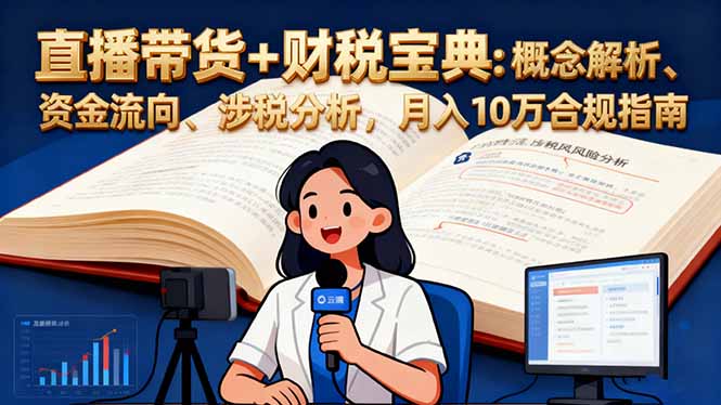 （16444期）直播带货+财税宝典：概念解析、资金流向、涉税分析，月入10万合规指南-知创网