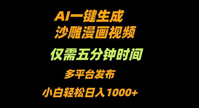 （16320期）AI一键生成沙雕动漫视频，只需5分钟，小白轻松日入1000+-知创网