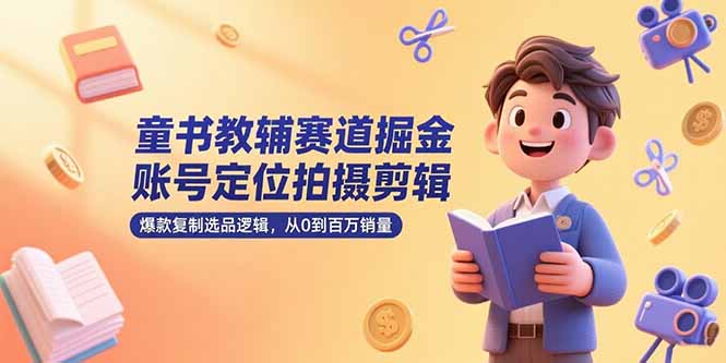 （15326期）童书教辅赛道掘金，账号定位拍摄剪辑，爆款复制选品逻辑，从0到百万销量-知创网