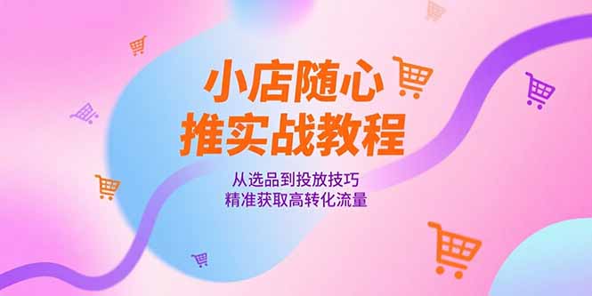 （15205期）小店随心推实战教程，从选品到投放技巧，精准获取高转化流量-知创网