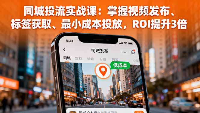 （16172期）同城投流实战课：掌握视频发布、标签获取、最小成本投放，ROI提升3倍-知创网
